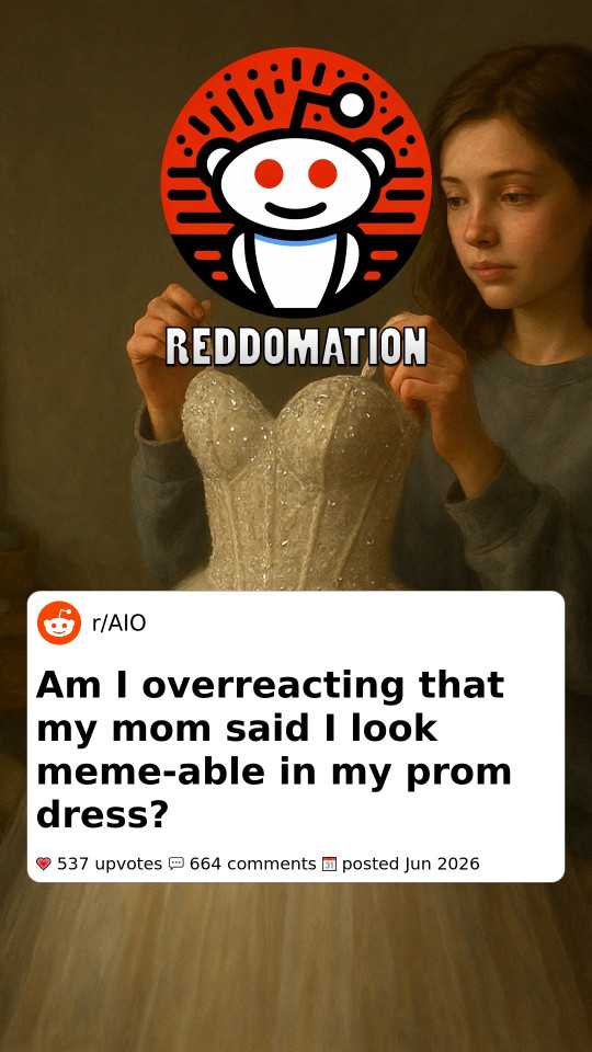 Am I overreacting that my mom said I look meme-able in my prom dress?