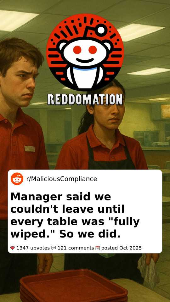 Manager said we couldn't leave until every table was 