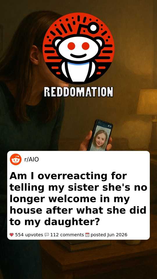 Am I overreacting for telling my sister she's no longer welcome in my house after what she did to my daughter?
