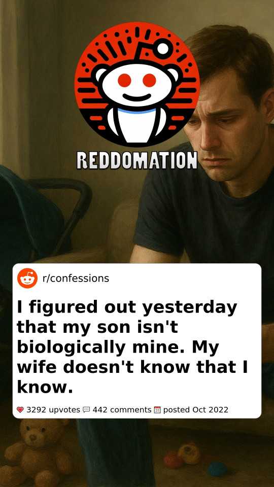 I figured out yesterday that my son isn't biologically mine. My wife doesn't know that I know.