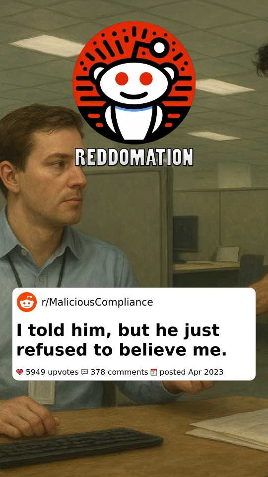 I told him, but he just refused to believe me.