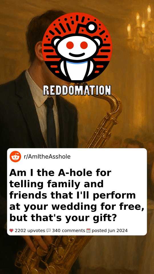 Am I the A-hole for telling family and friends that I'll perform at your wedding for free, but that's your gift?