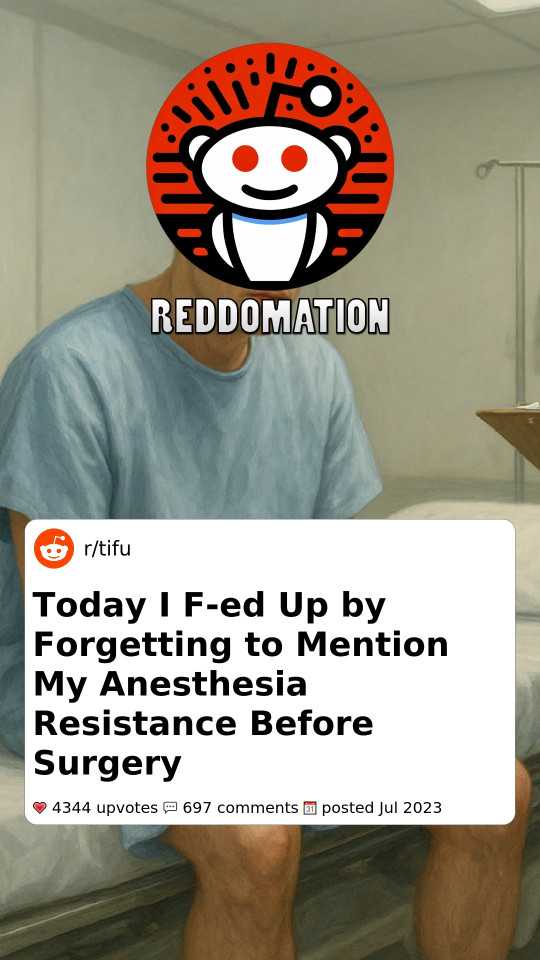 Today I F-ed Up by Forgetting to Mention My Anesthesia Resistance Before Surgery