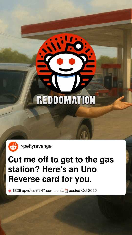 Cut me off to get to the gas station? Here's an Uno Reverse card for you.