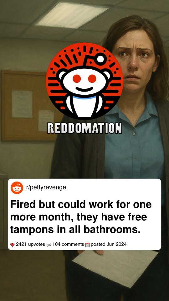 Fired but could work for one more month, they have free tampons in all bathrooms.