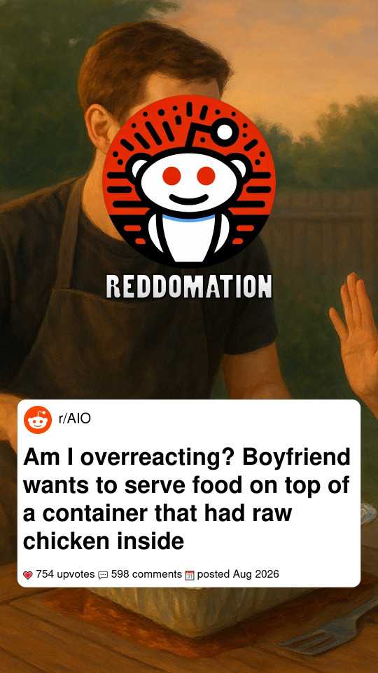 Am I overreacting? Boyfriend wants to serve food on top of a container that had raw chicken inside