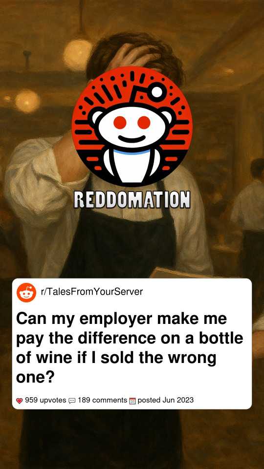 Can my employer make me pay the difference on a bottle of wine if I sold the wrong one?