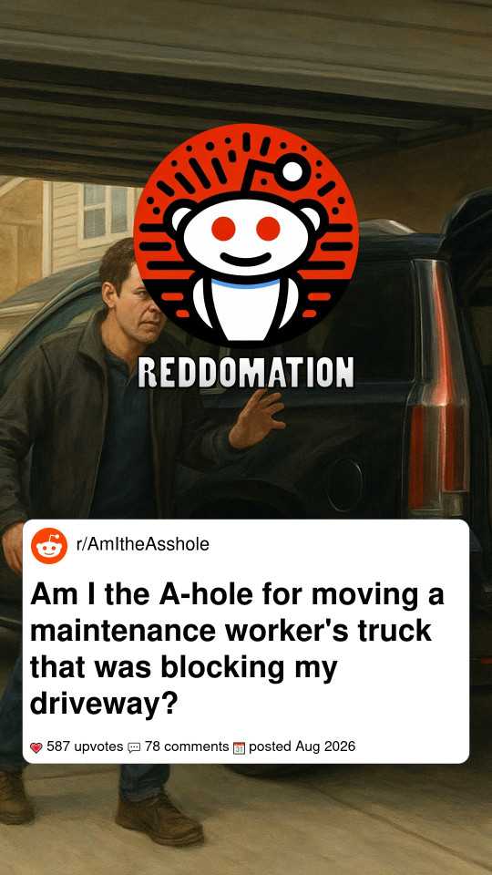 Am I the A-hole for moving a maintenance worker's truck that was blocking my driveway?
