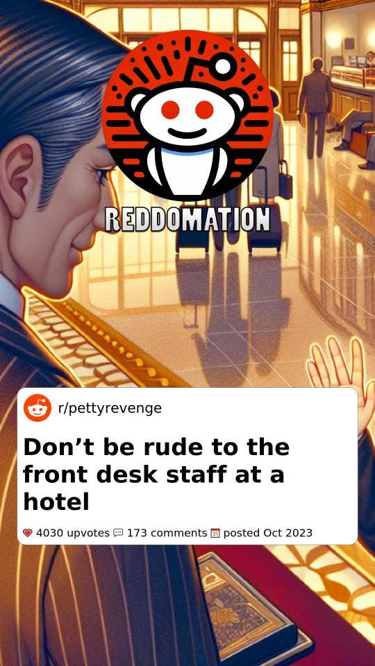 Don’t be rude to the front desk staff at a hotel