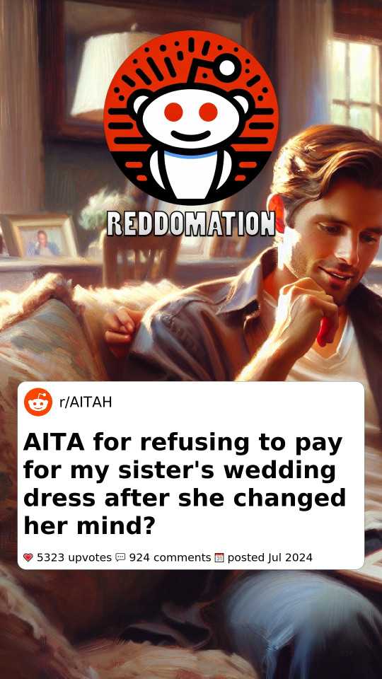 AITA for refusing to pay for my sister's wedding dress after she changed her mind?