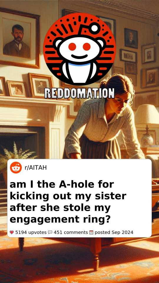 AITA for kicking out my sister after she stole my engagement ring?