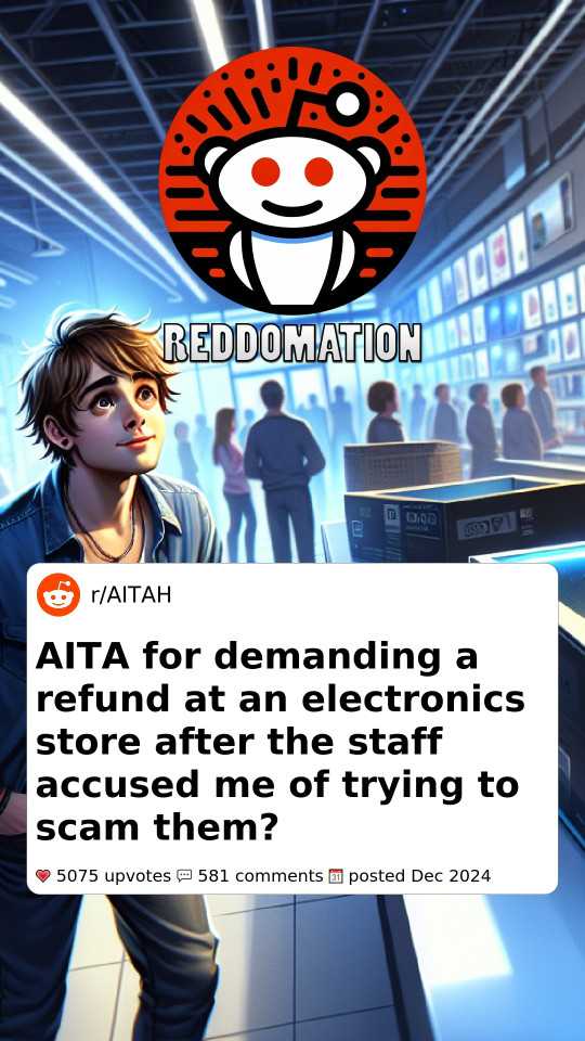 AITA for demanding a refund at an electronics store after the staff accused me of trying to scam them?