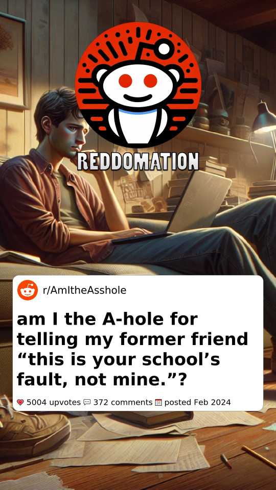 AITA for telling my former friend “this is your school’s fault, not mine.”?