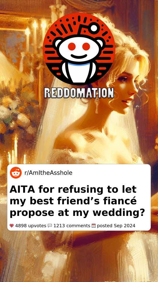 AITA for refusing to let my best friend’s fiancé propose at my wedding?