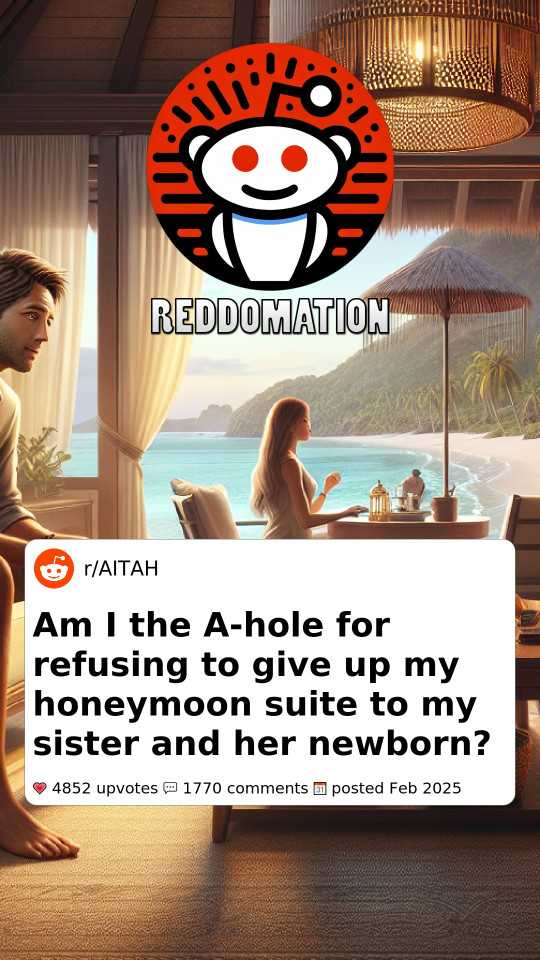 Am I the A-hole for refusing to give up my honeymoon suite to my sister and her newborn?