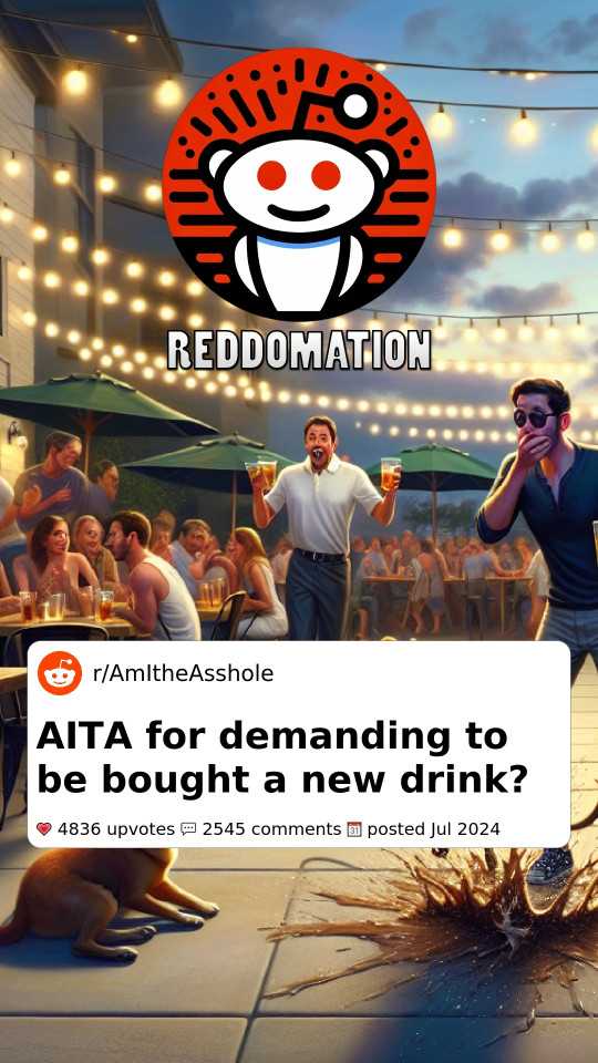 Am I the A-hole for demanding to be bought a new drink?
