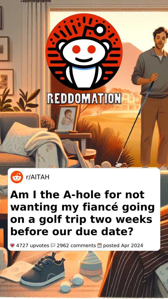 Am I the A-hole for not wanting my fiancé going on a golf trip two weeks before our due date?