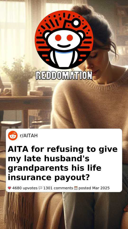 Am I the A-hole for refusing to give my grandparents my late husband's life insurance payout?